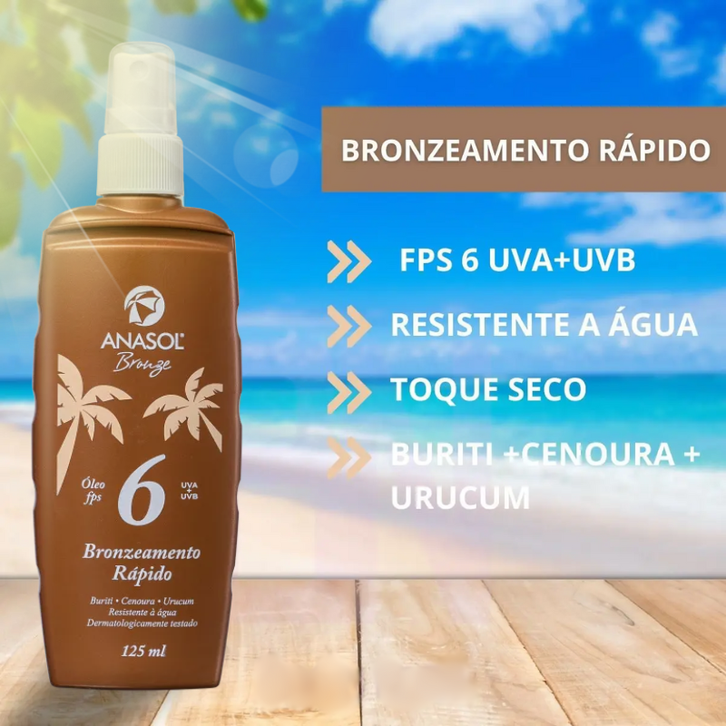 ÓLEO BRONZEADOR CORPORAL ANASOL FPS 6 125ML