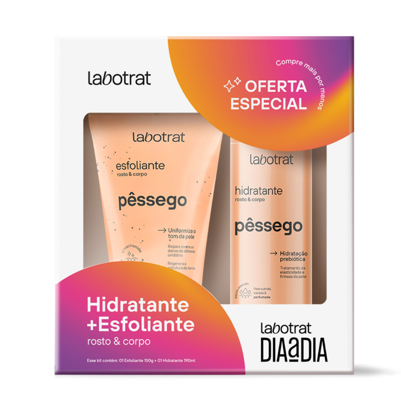 KIT LABOTRAT ESFOLIANTE 150ML+HIDRATANTE 190ML PÊSSEGO