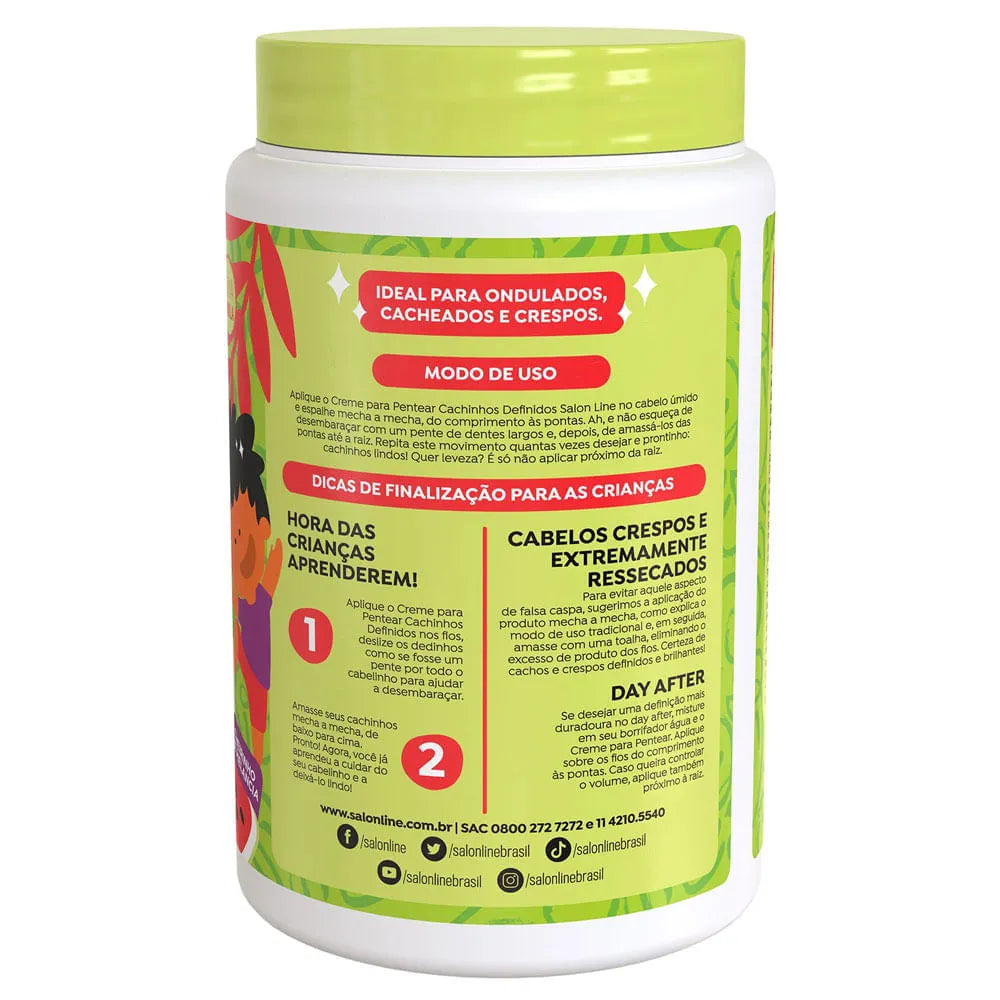 CREME PARA PENTEAR SALON LINE KIDS CACHINHOS DEFINIDOS MELANCIA 1KG
