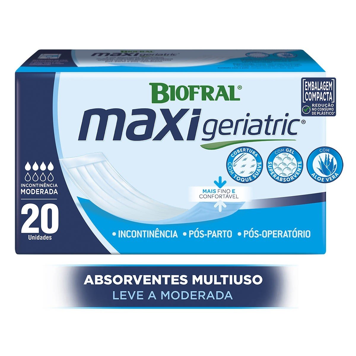 ABSORVENTE BIOFRAL MAXI GERIATRIC TAMANHO ÚNICO 20 UNIDADES