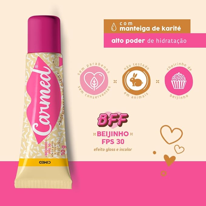 HIDRATANTE LABIAL CARMED BFF BEIJINHO FPS 30 10G