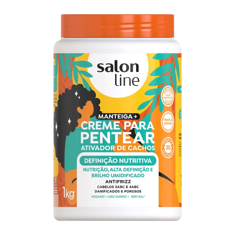 CREME PARA PENTEAR SALON LINE MANTEIGA+ DEFINIÇÃO NUTRITIVA 1KG