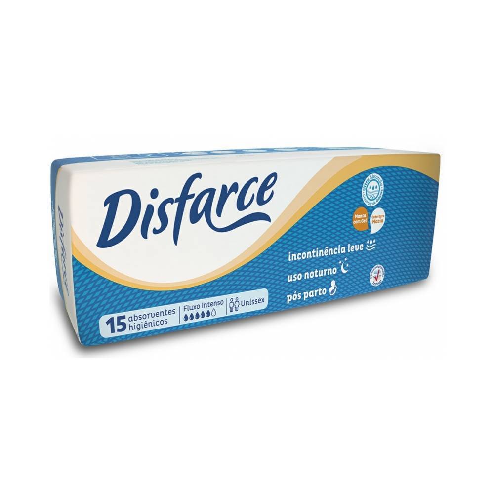 ABSORVENTE DISFARCE PÓS PARTO/INCONTINÊNCIA LEVE 15 UNIDADES