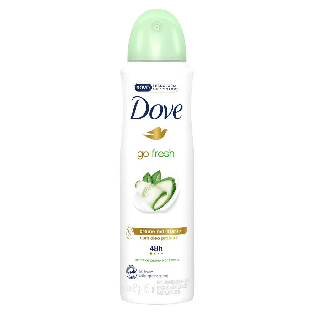 DESODORANTE DOVE AEROSOL GO FRESH PEPINO E CHÁ VERDE 72H 150ML