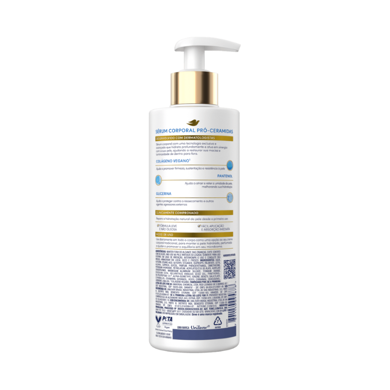 SÉRUM CORPORAL DOVE PRÓ-CERAMIDAS+DERMO HIDRATANTE PELE SECA 380ML