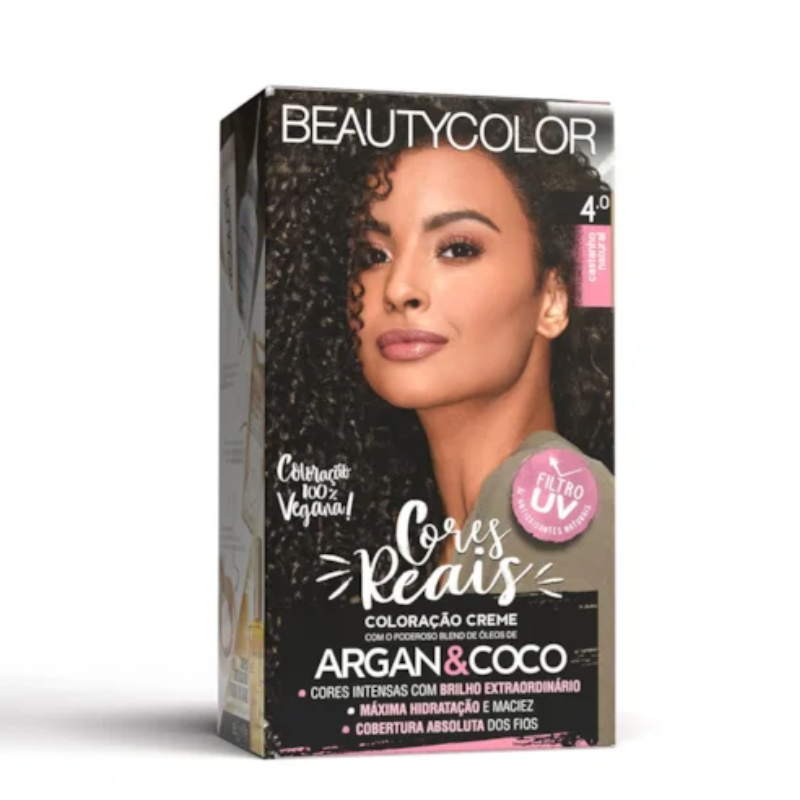 KIT TINTA CAPILAR BEAUTYCOLOR 4.0 CASTANHO NATURAL