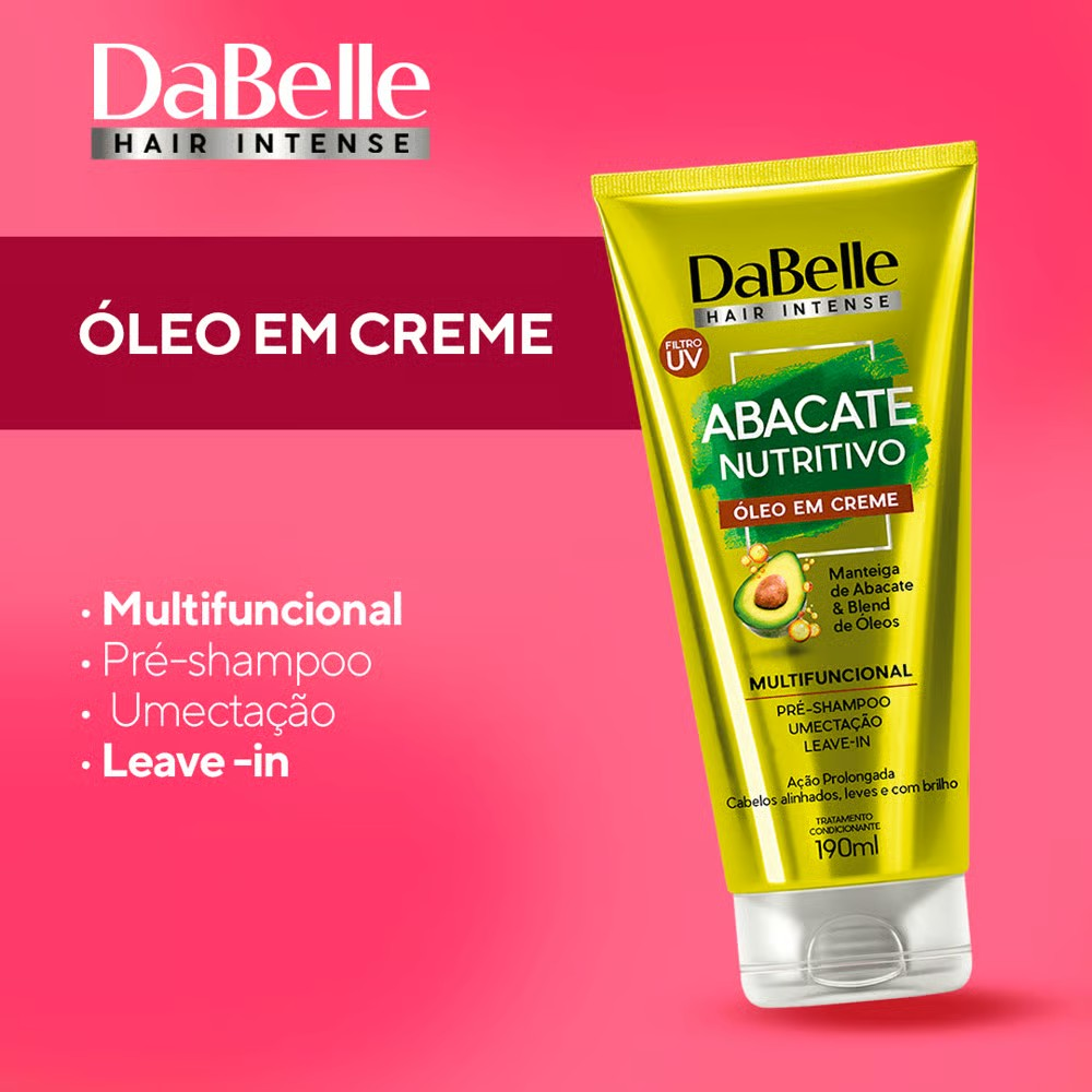 ÓLEO EM EM CREME DABELLE ABACATE NUTRITIVO MULTIFUNCIONAL 190ML