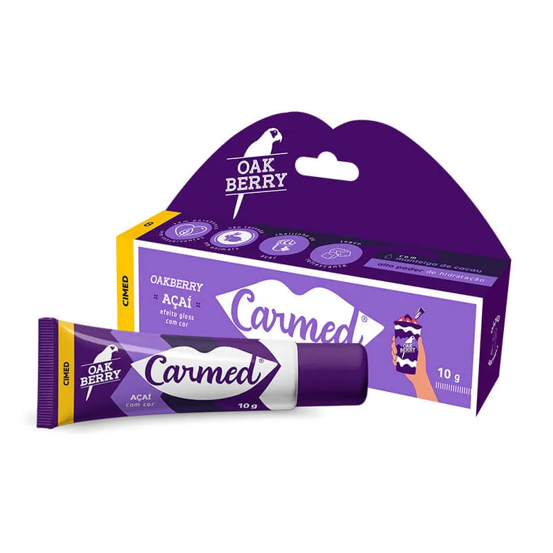 HIDRATANTE LABIAL CARMED OAKBERRY AÇAÍ COM COR 10G