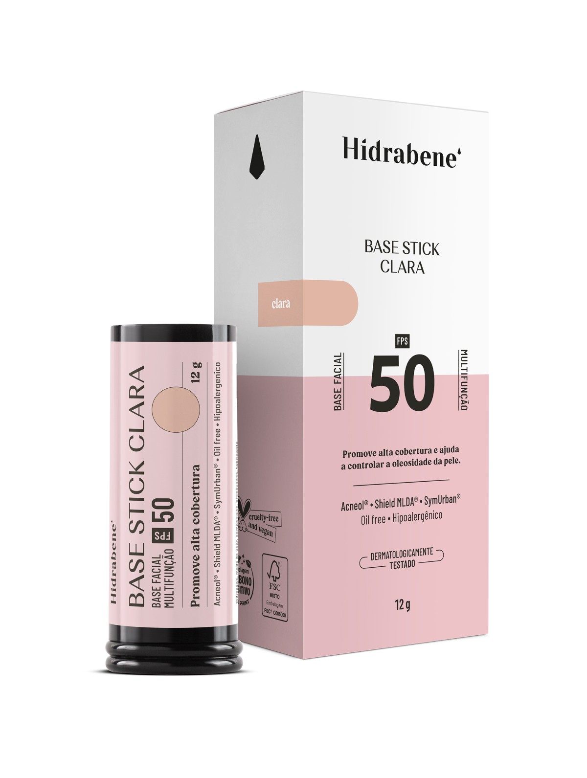 BASE FACIAL HIDRABENE STICK CLARA FPS 50 12G