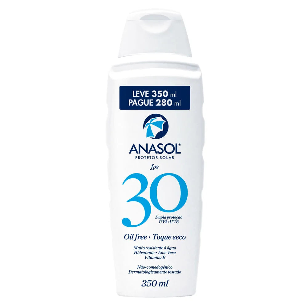 PROTETOR SOLAR ANASOL OIL FREE TOQUE SECO FPS 30 UVA+UVB 350ML