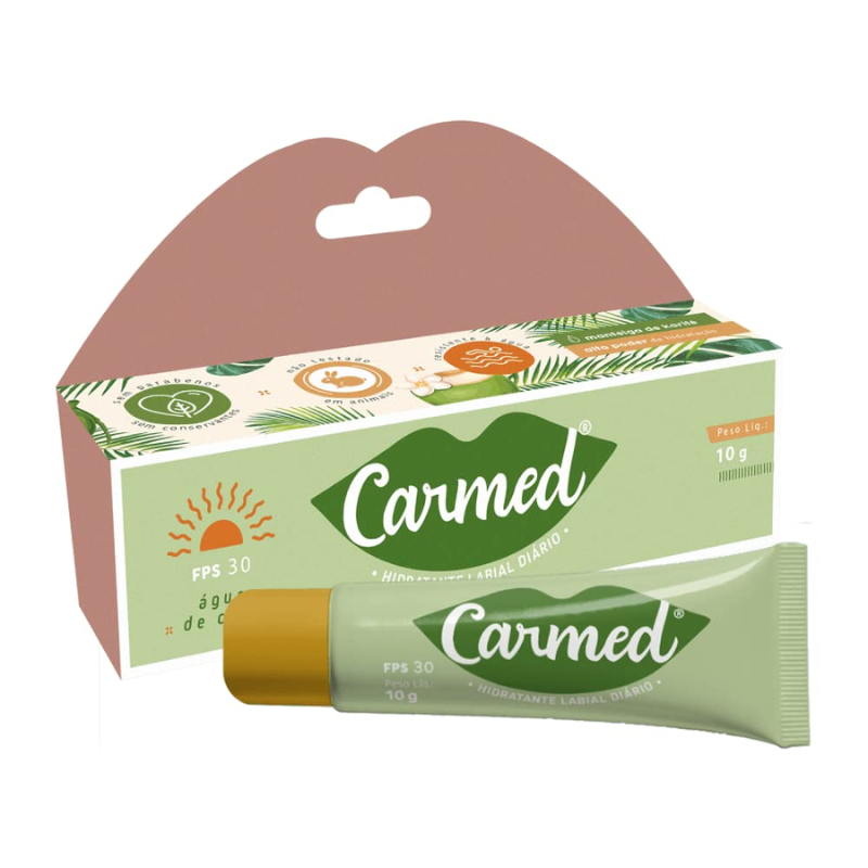 HIDRATANTE LABIAL CARMED ÁGUA DE COCO FPS 30 10G