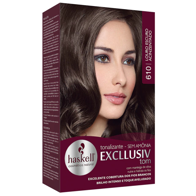 KIT TINTA CAPILAR HASKELL EXCLLUSIV 610 LOURO ESCURO ACINZENTADO