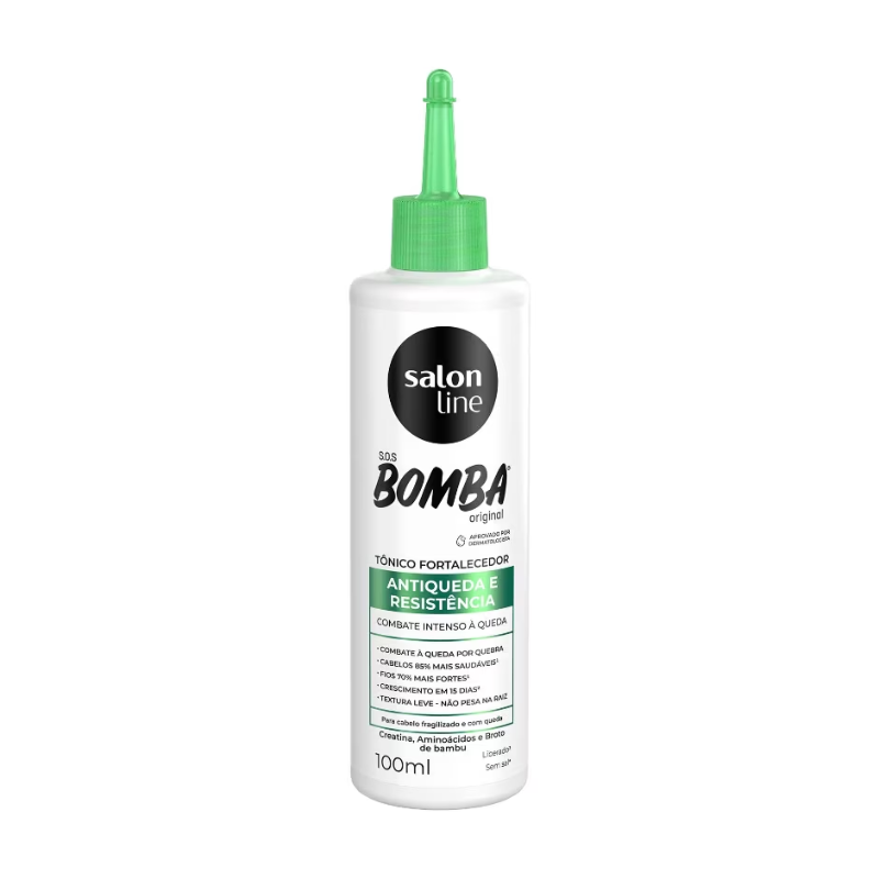 TÔNICO CAPILAR SALON LINE FORTALECEDOR S.O.S BOMBA ORIGINAL ANTIQUEDA 100ML