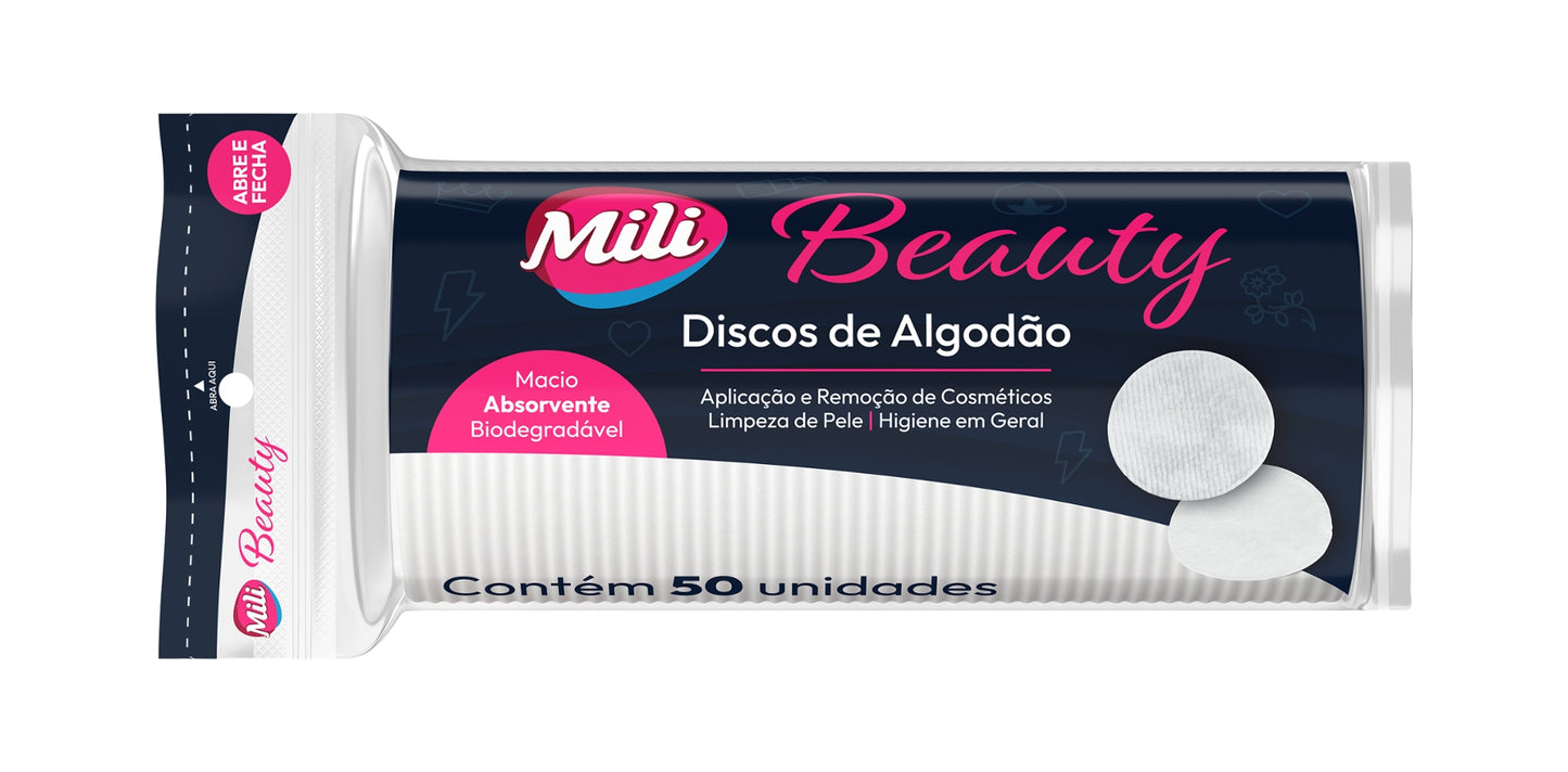 ALGODÃO MILI BEAUTY DISCO 50 UNIDADES