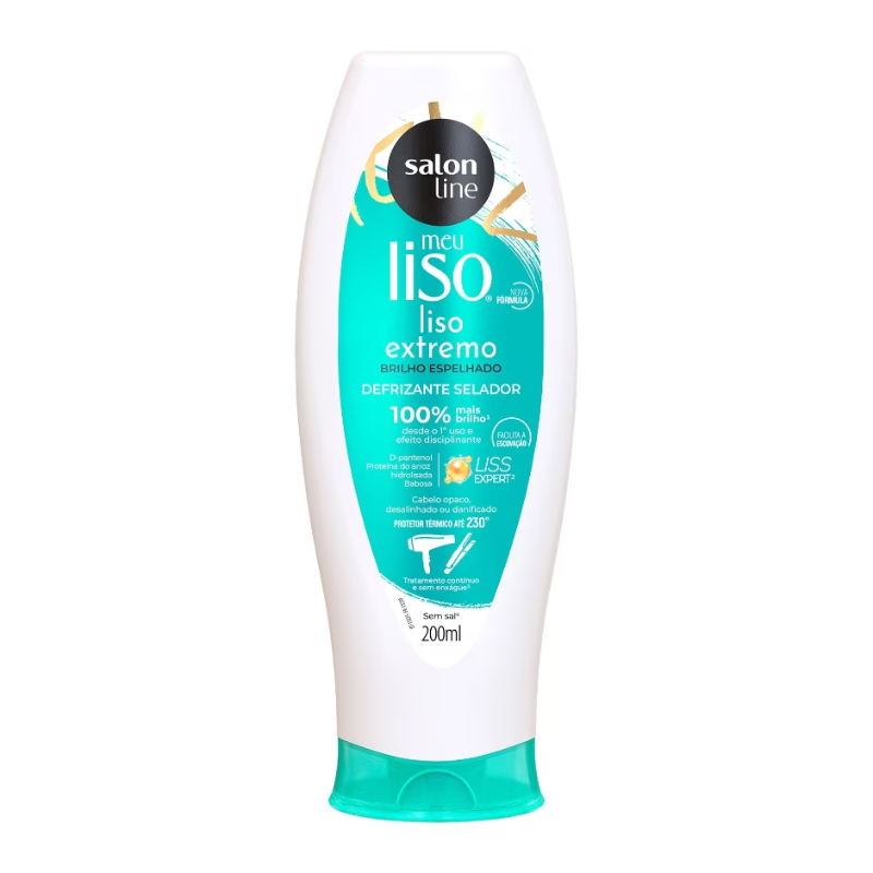 CREME SALON LINE DEFRIZANTE SELADOR MEU LISO BRILHO ESPELHADO 200ML