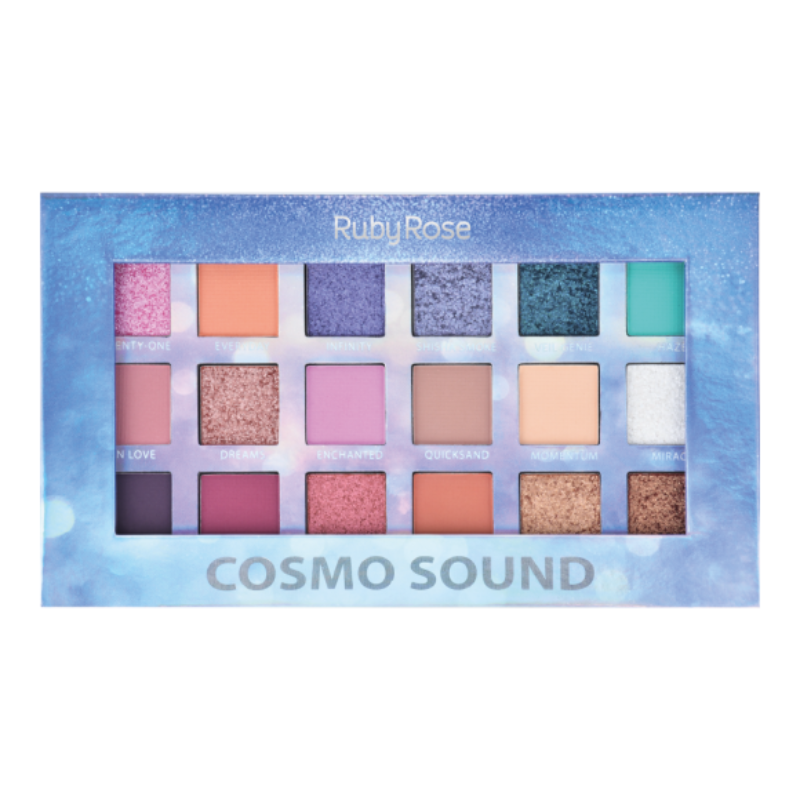 PALETA DE SOMBRA RUBY ROSE COSMO SOUND 18 CORES