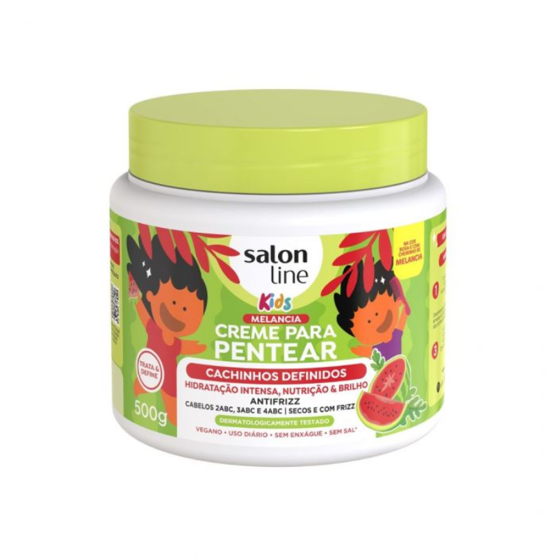 CREME PARA PENTEAR SALON LINE KIDS CACHINHOS DEFINIDOS MELANCIA 500G