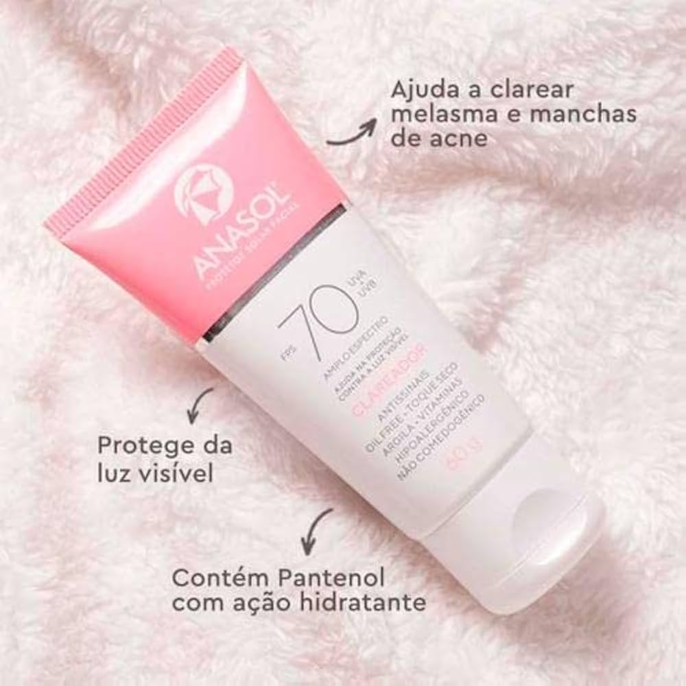 PROTETOR SOLAR FACIAL ANASOL CLAREADOR FPS 70 UVA+UVB 60G
