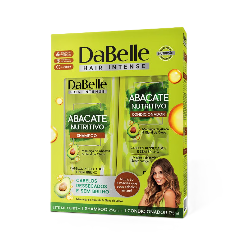 KIT DABELLE ABACATE NUTRITIVO SHAMPOO 250ML+CONDICIONADOR 175ML