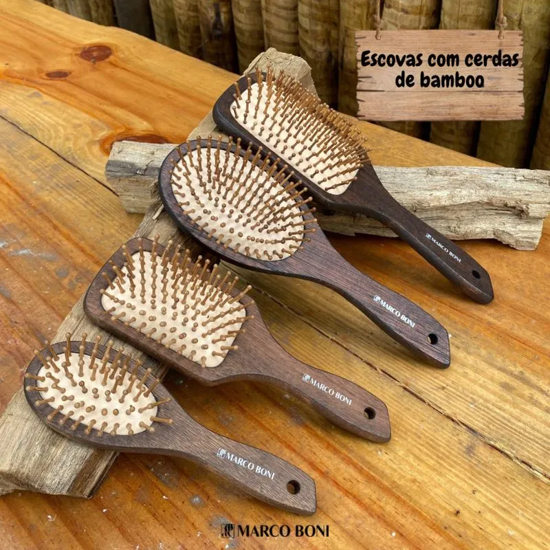 ESCOVA PARA CABELO MARCO RAQUETE MADEIRA WOOD LINE