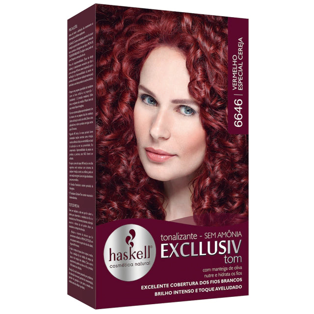 TONALIZANTE CAPILAR HASKELL EXCLLUSIV 6646 VERMELHO ESPECIAL CEREJA SEM AMÔNIA