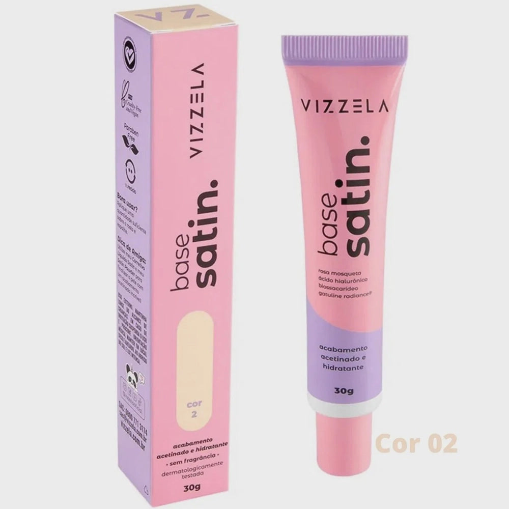 BASE LÍQUIDA VIZZELA SATIN COR 02 30G