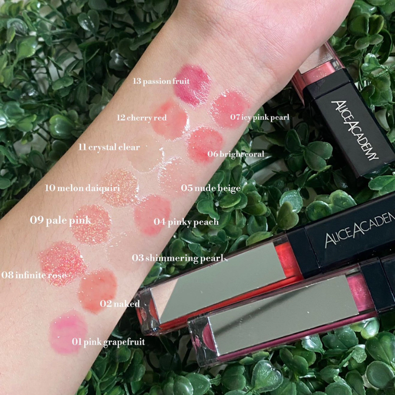 LIP GLOSS ALICE ACADEMY 3D COM LUZ DE LED E ESPELHO MELON DAIQUIRI 5,8G