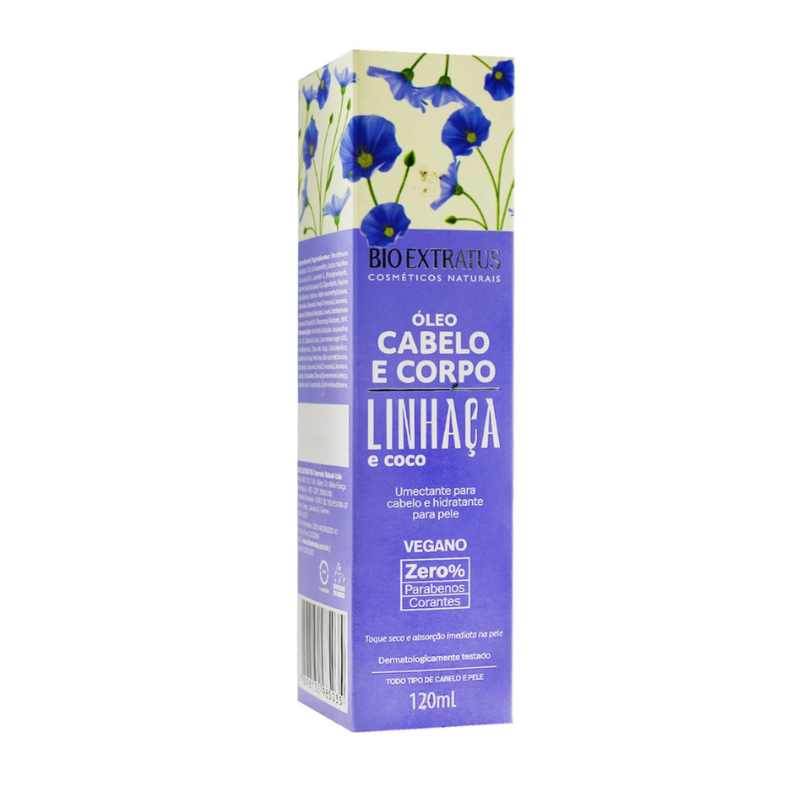 ÓLEO CAPILAR E CORPORAL BIO EXTRATUS LINHAÇA E COCO 120ML