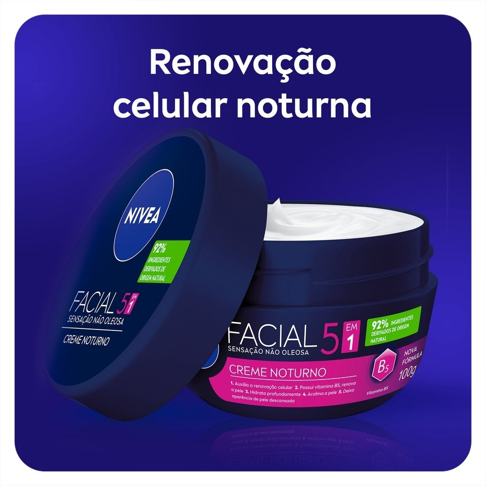 CREME FACIAL NIVEA NOTURNO 5 EM 1 100G