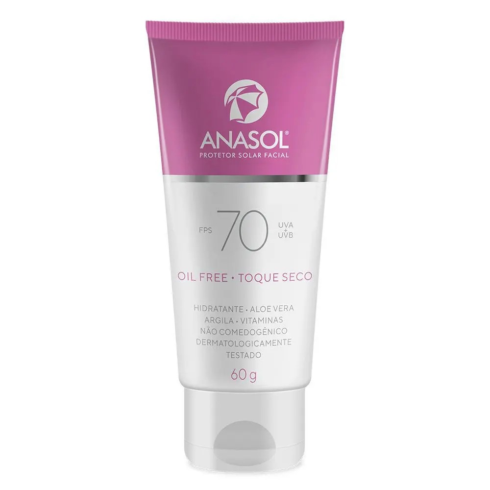 PROTETOR SOLAR ANASOL OIL FREE TOQUE SECO FPS 70 UVA+UVB 60G