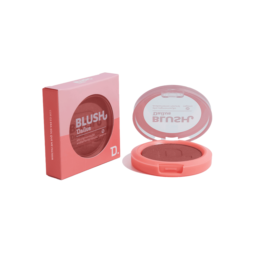 BLUSH DAILUS ALTA PIGMENTAÇÃO ACABAMENTO NATURAL 03 ERA SOL QUE ME FALTAVA 4,5G
