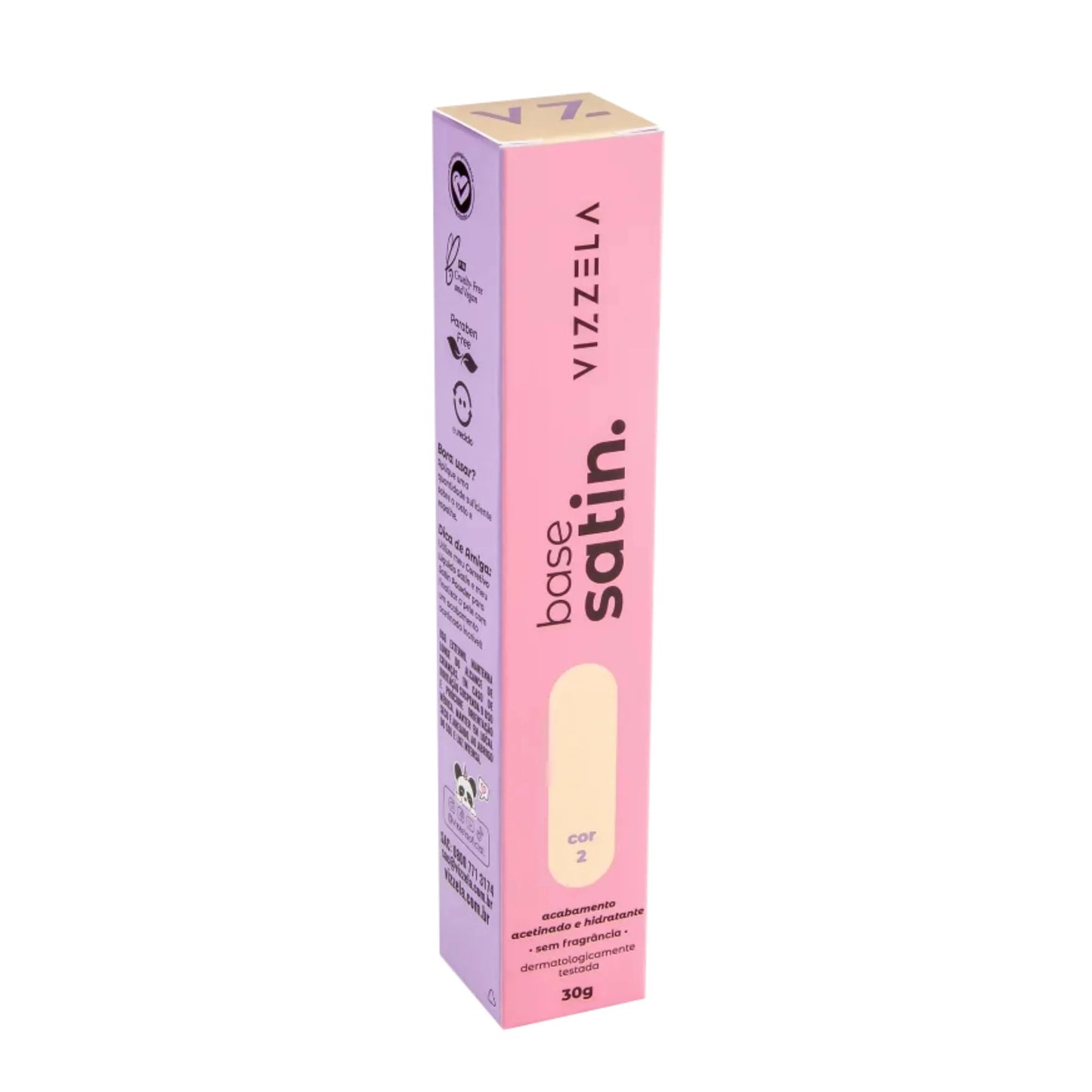 BASE LÍQUIDA VIZZELA SATIN COR 02 30G