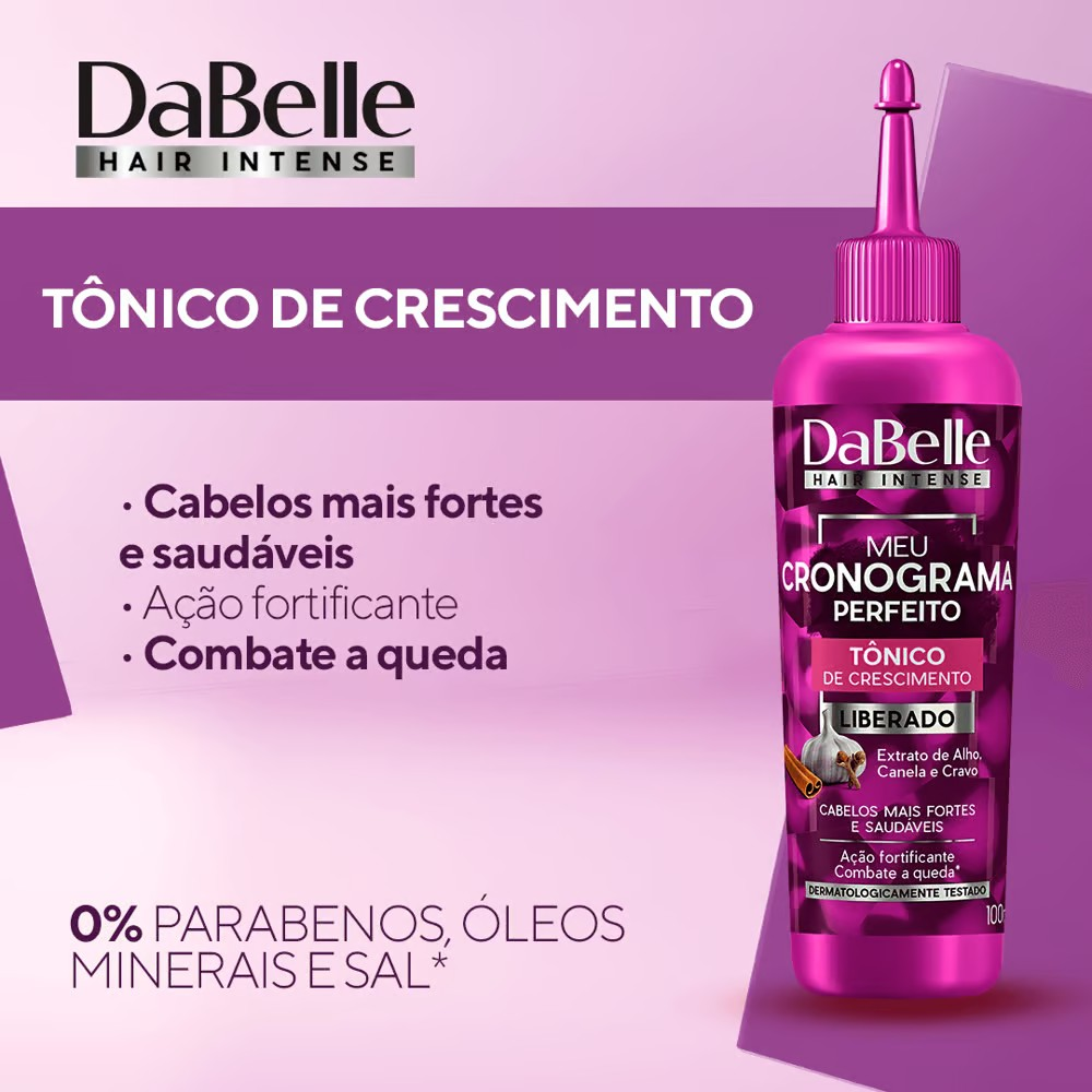 TÔNICO CAPILAR DABELLE DE CRESCIMENTO MEU CRONOGRAMA PERFEITO 100ML