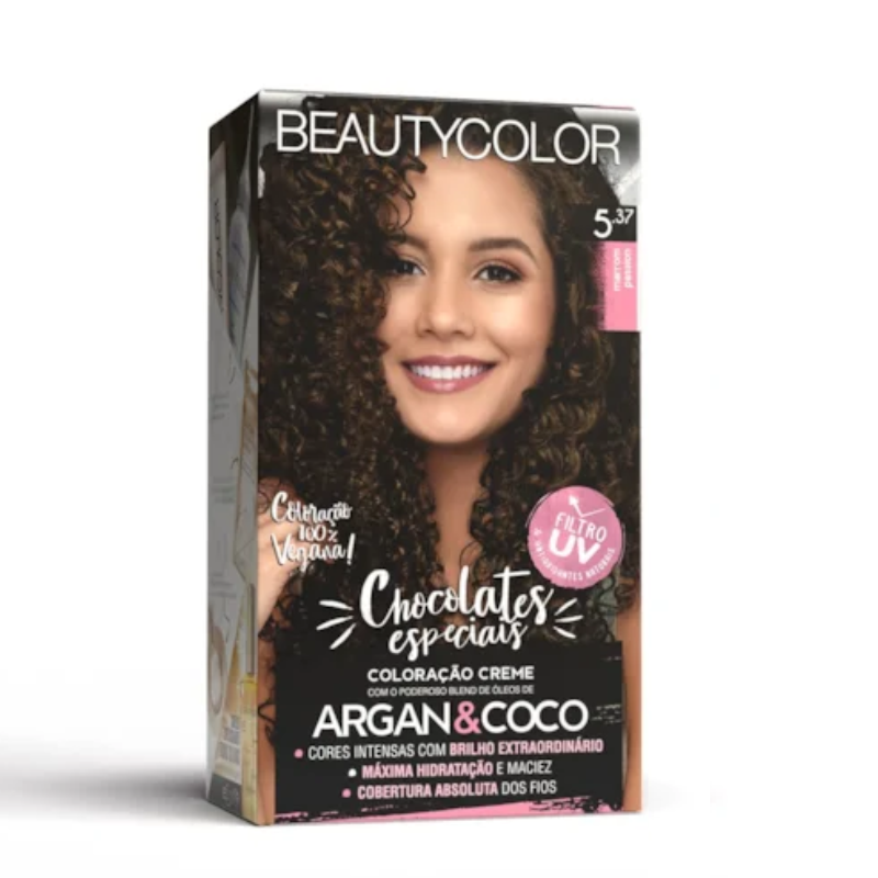KIT TINTA CAPILAR BEAUTYCOLOR 5.37 MARROM PASSION