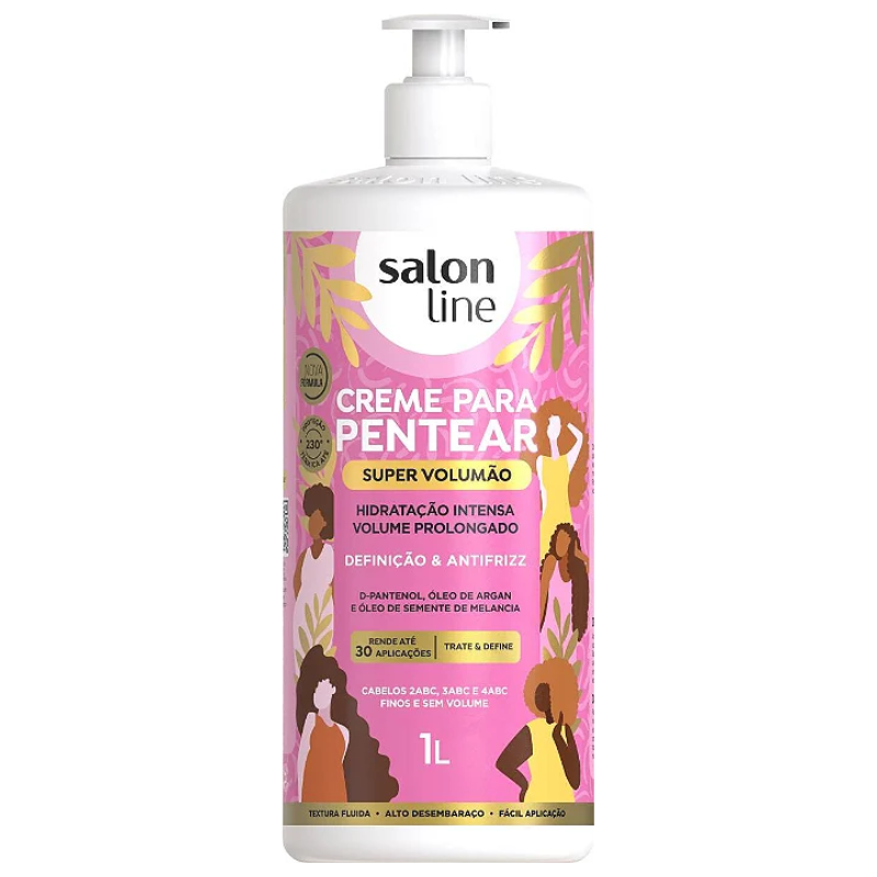 CREME DE PENTEAR SALON LINE SUPER VOLUMÃO 1L