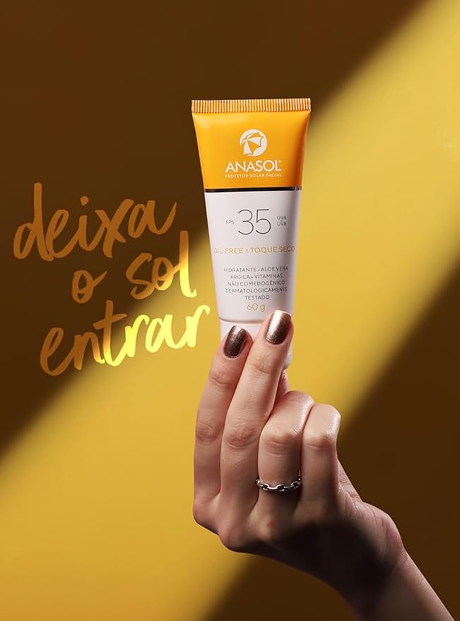 PROTETOR SOLAR FACIAL ANASOL OIL FREE FPS 35 UVA+UVB 60G