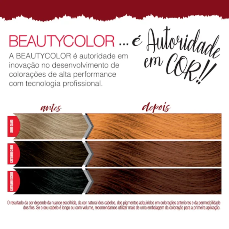 KIT TINTA CAPILAR BEAUTYCOLOR 96.44 RUIVO CLARO INDECIFRÁVEL