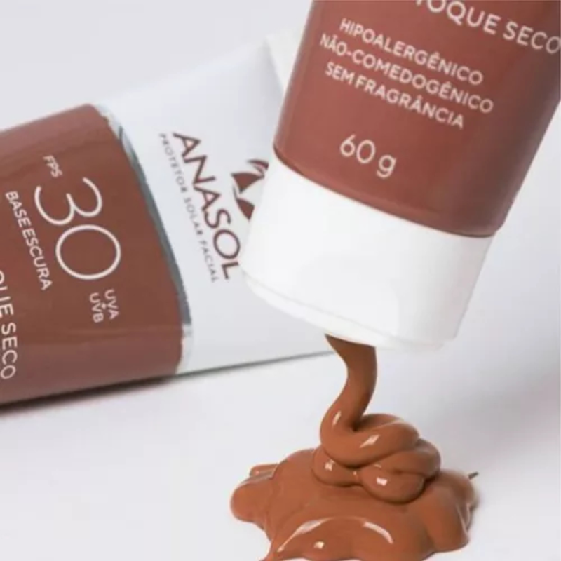 PROTETOR SOLAR FACIAL ANASOL BASE ESCURA FPS 30 UVA+UVB 60G