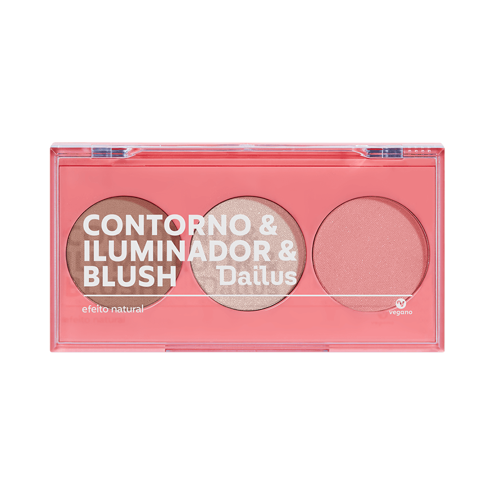 PALETA DAILUS CONTORNO&ILUMINADOR&BLUSH 1 PELE DE MILHÕES 9G