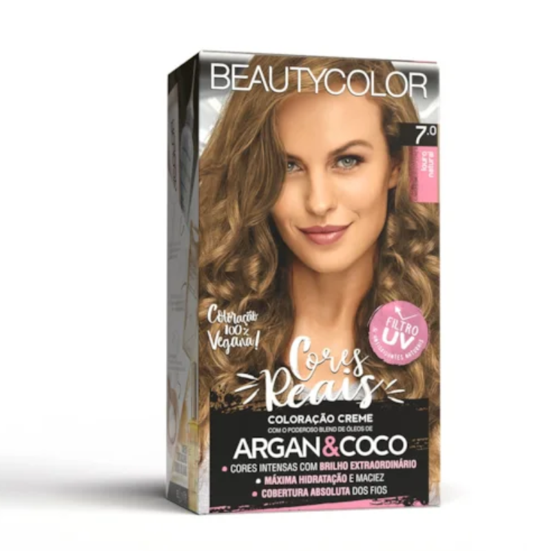 TINTA CAPILAR BEAUTYCOLOR 7.0 LOURO NATURAL