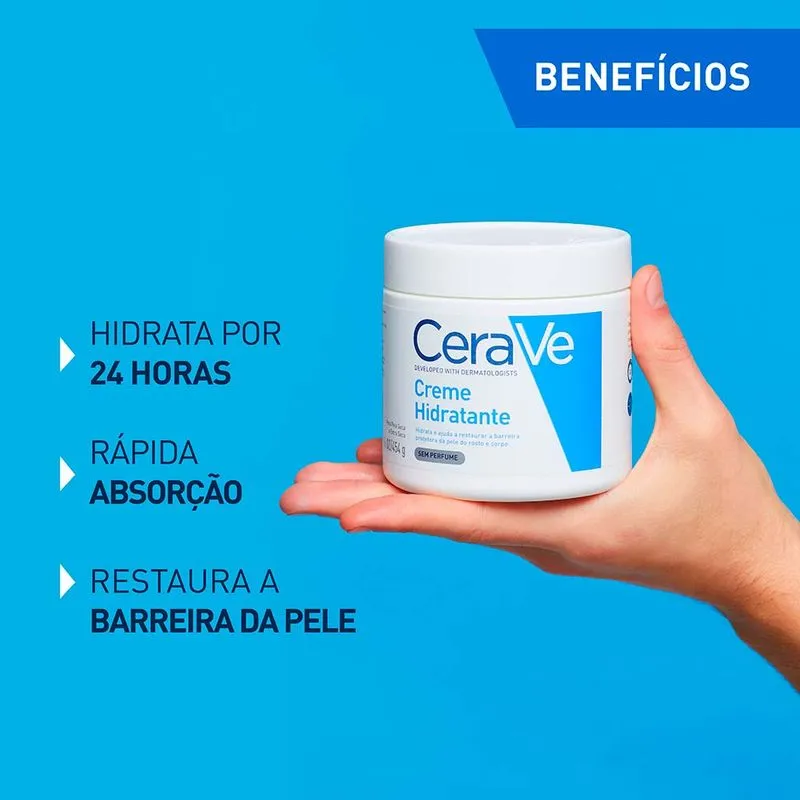 KIT CERAVE CREME HIDRATANTE 454G + GEL DE LIMPEZA GRÁTIS 40G