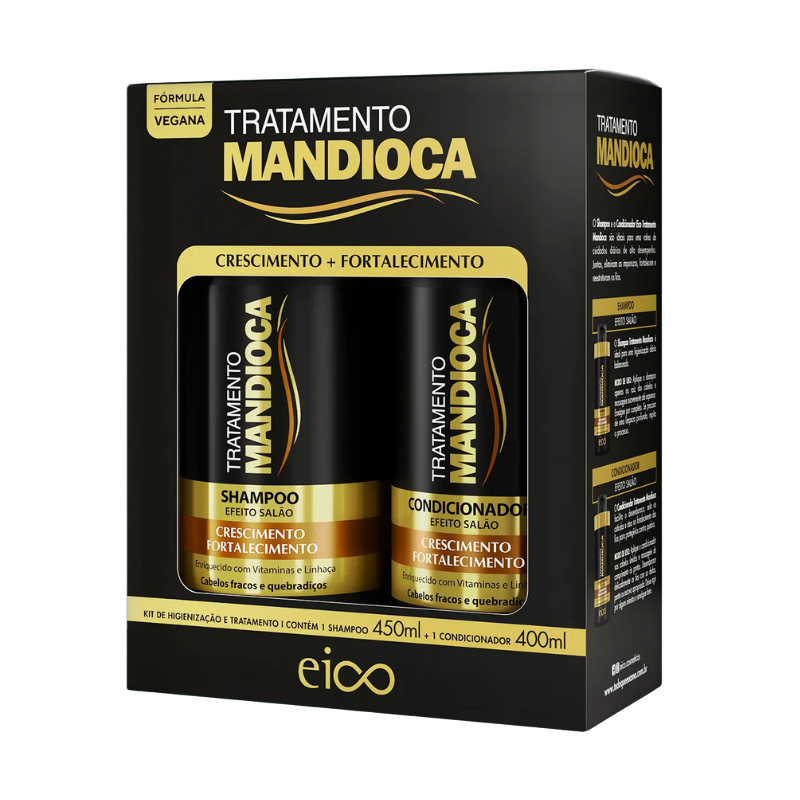 KIT EICO TRATAMENTO MANDIOCA+VITAMINAS SHAMPOO 450ML +CONDICIONADOR 400ML