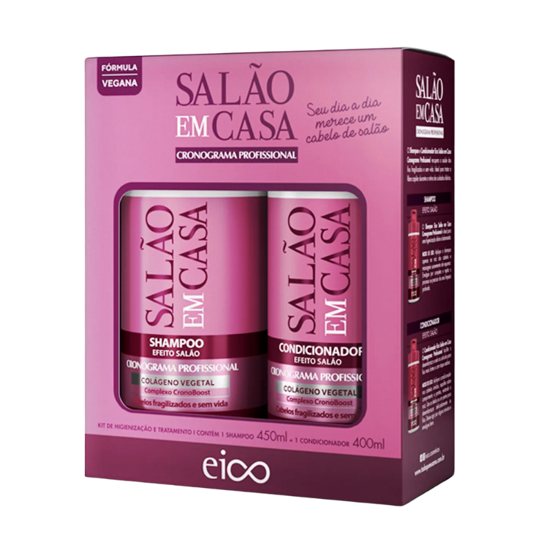 KIT EICO SALÃO EM CASA SHAMPOO 450ML + CONDICIONADOR 400ML