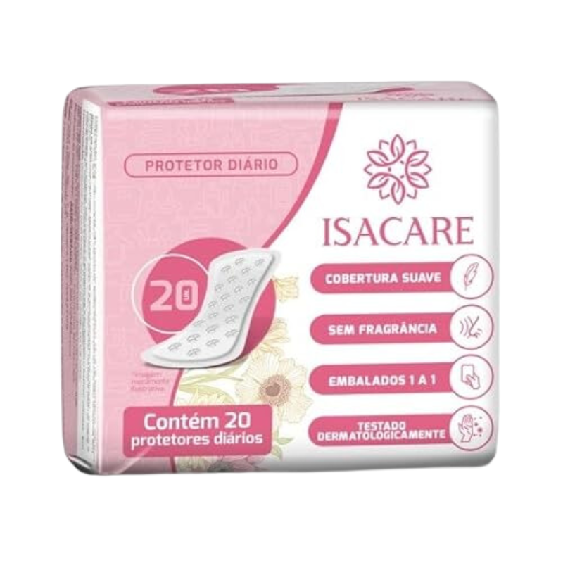 ISACARE ABSORVENTE PROTETOR DIÁRIO 20 UNIDADES