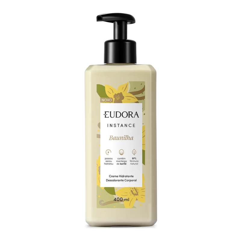 HIDRATANTE/DESODORANTE CORPORAL EUDORA INSTANCE BAUNILHA 400ML