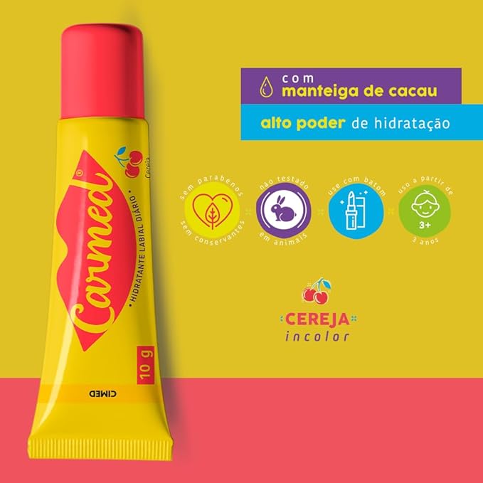 HIDRATANTE LABIAL CARMED CEREJA INCOLOR 10G
