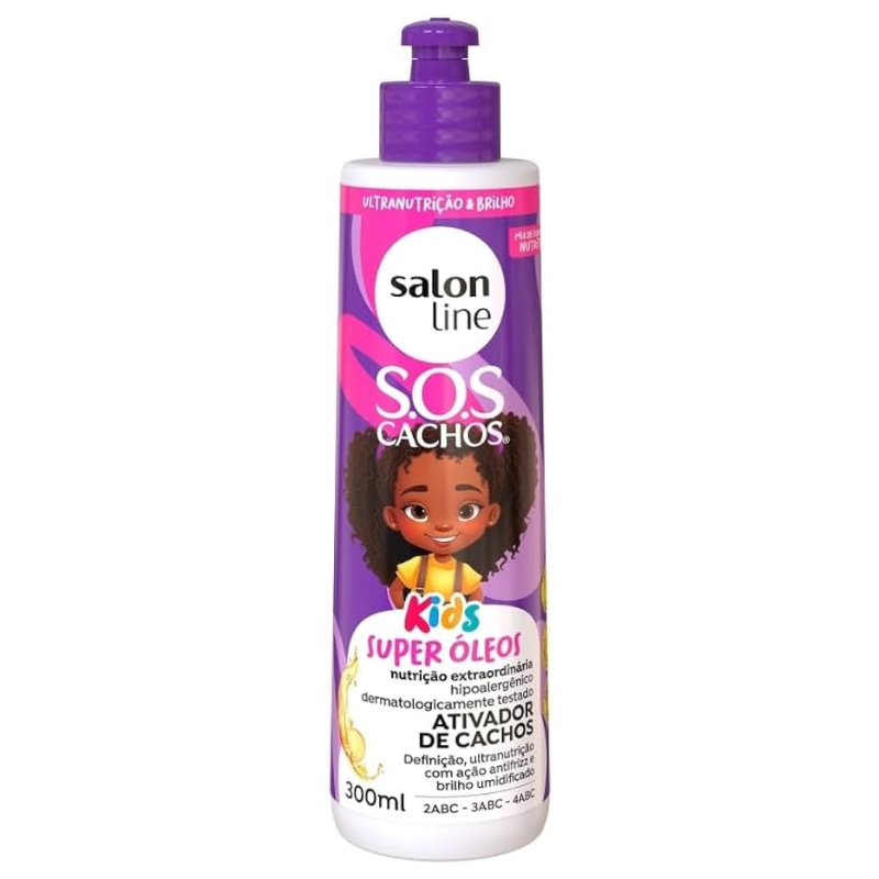 ATIVADOR DE CACHOS SALON LINE S.O.S CACHOS KIDS SUPER ÓLEOS 300ML