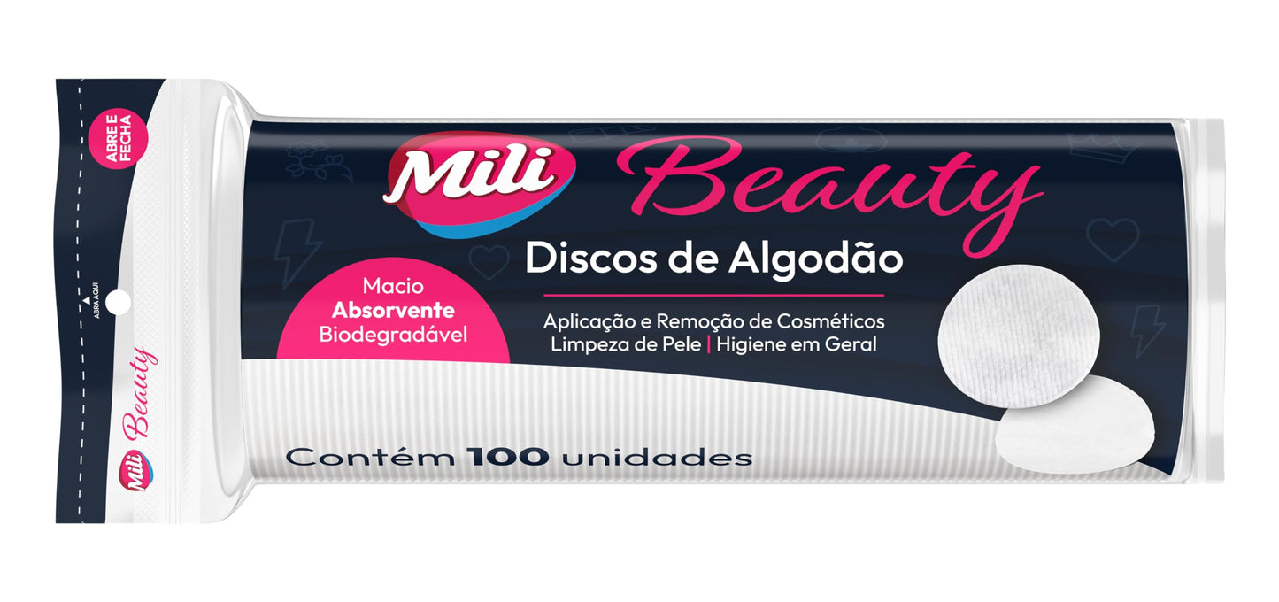 ALGODÃO MILI BEAUTY DISCO 100 UNIDADES