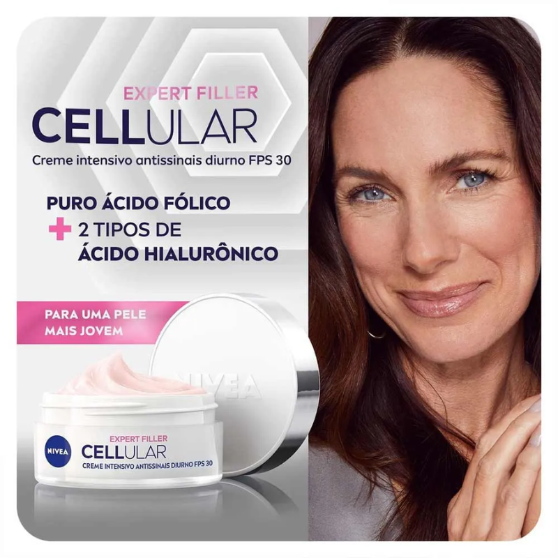 CREME FACIAL NIVEA INTENSIVO ANTISSINAIS DIURNO FPS 30 EXPERT FILLER CELLULAR 52G
