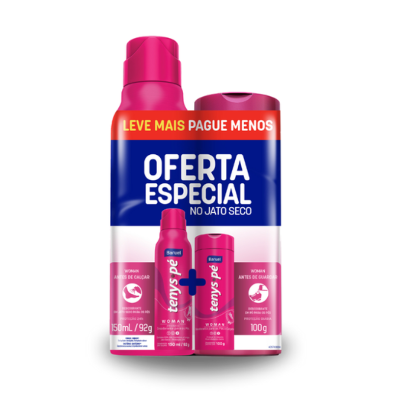 KIT BARUEL TENYS PÉ WOMAN PÓ 100G+DESODORANTE 150ML